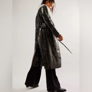 Faux Leather Penny Lane Trench Coat